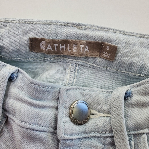 Athleta Jeans Sculptek Lt Blue Biscayne 0 24x26.5 Skinny Ankle Stretchy Comfy - Picture 5 of 16